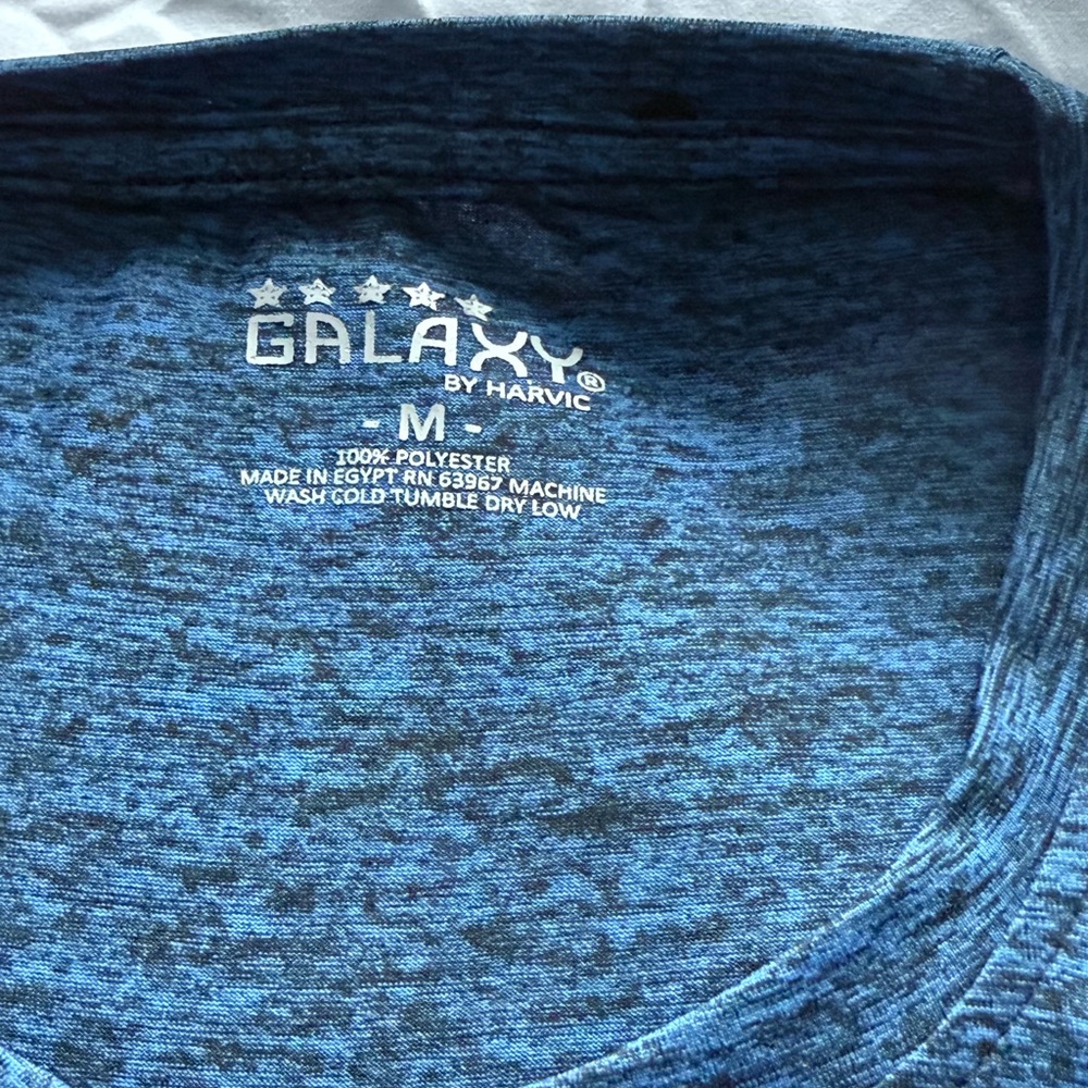 Galaxy By Harvic Heathered Blue Tee
